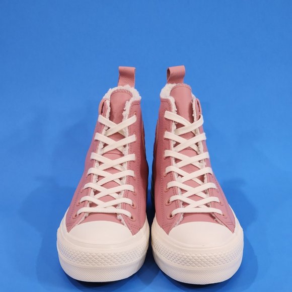 Converse CTAS Hi Lift Lined Leather Rust Pink Platform Sneakers A04256C NWT - Picture 6 of 6